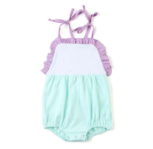 Blue lavender color girls summer romper preorder