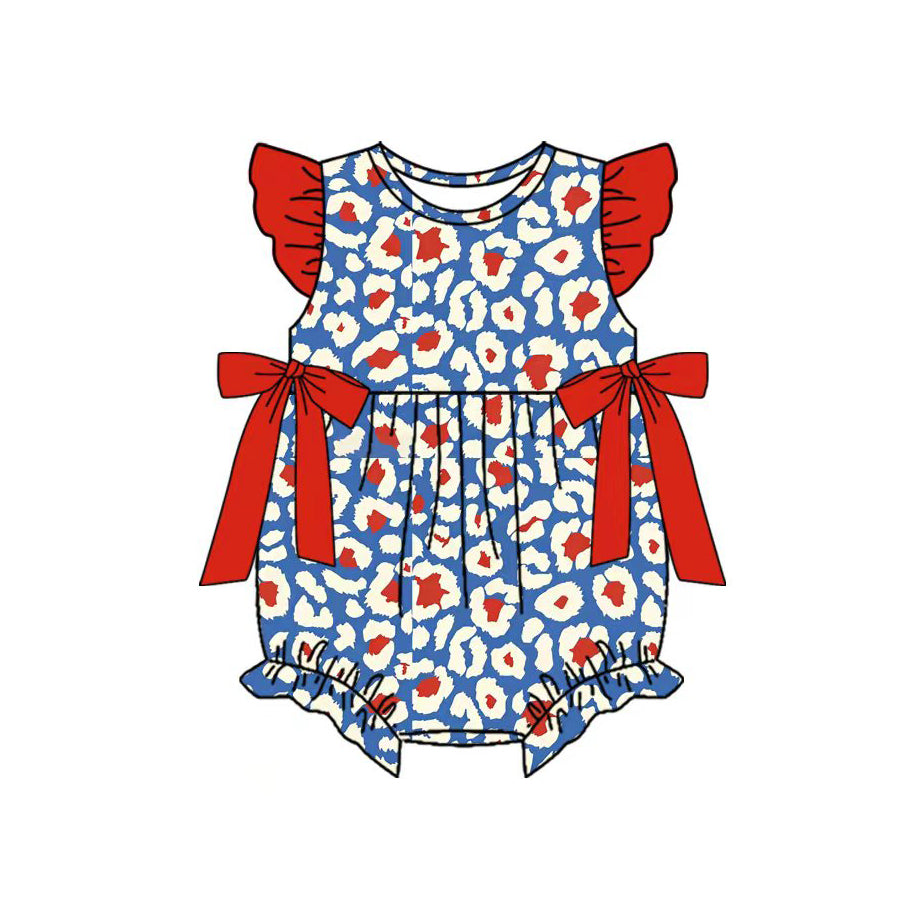 Leopard print girls summer boutique romper preorder