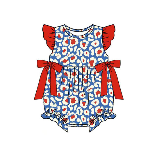 Leopard print girls summer boutique romper preorder