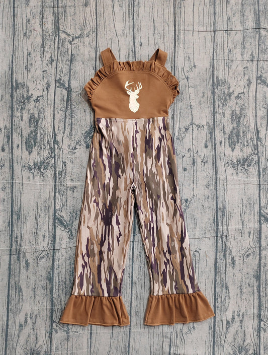 Toddle girls embroidery deer camo design jumpsuit preorder