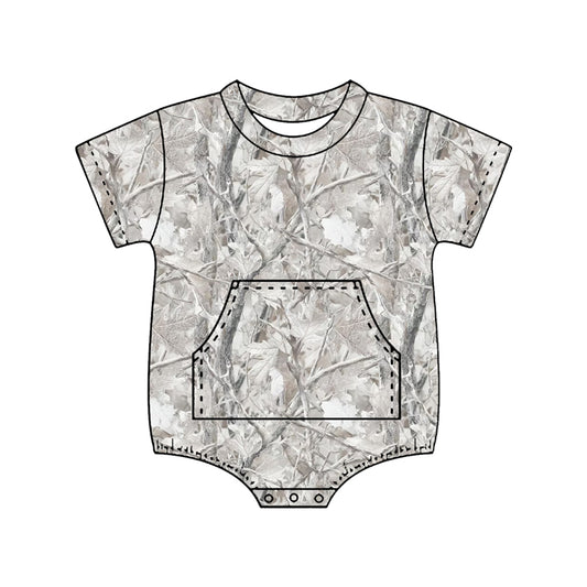 Camouflage print boy short sleeve romper preorder