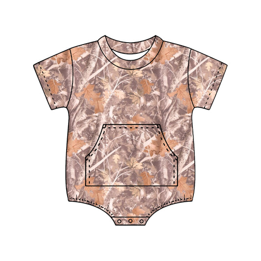 Camouflage print boy short sleeve romper preorder
