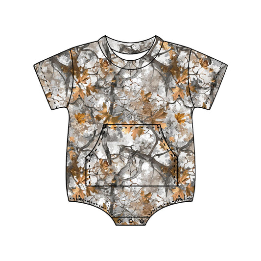 Camouflage print boy short sleeve romper preorder