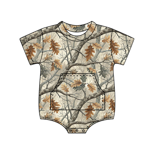 Camouflage print boy short sleeve romper preorder