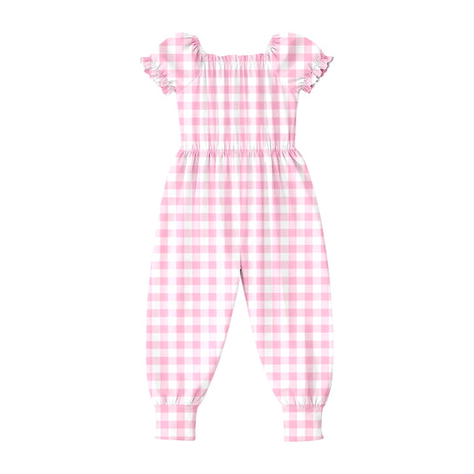 Toddle girls pink plaid design jumpsuit preorder
