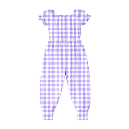 Toddle girls lavender plaid design jumpsuit preorder