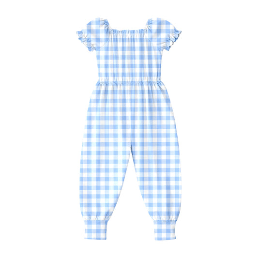 Toddle girls blue plaid design jumpsuit preorder