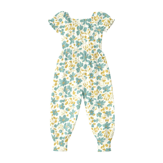Toddle girls green flowers design jumpsuit preorder