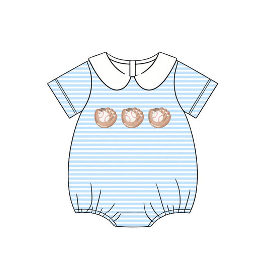 Toddle boy short sleeve baseball romper preorder