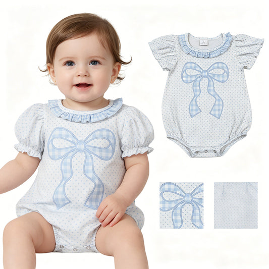 Toddle girl blue plaid romper