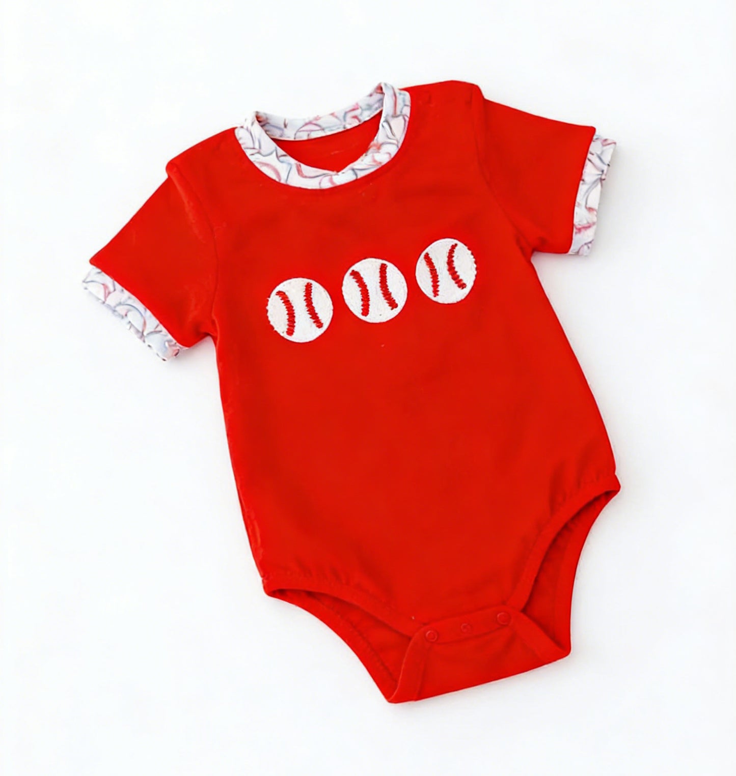 Baseball print toodle boy summer romper preorder