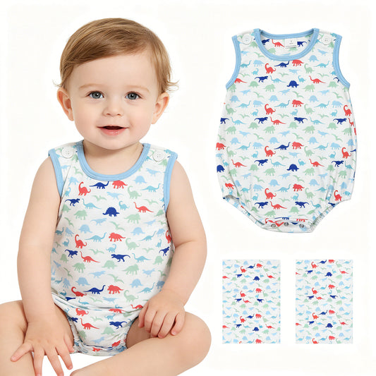 Dinosaur print toodle boy summer romper