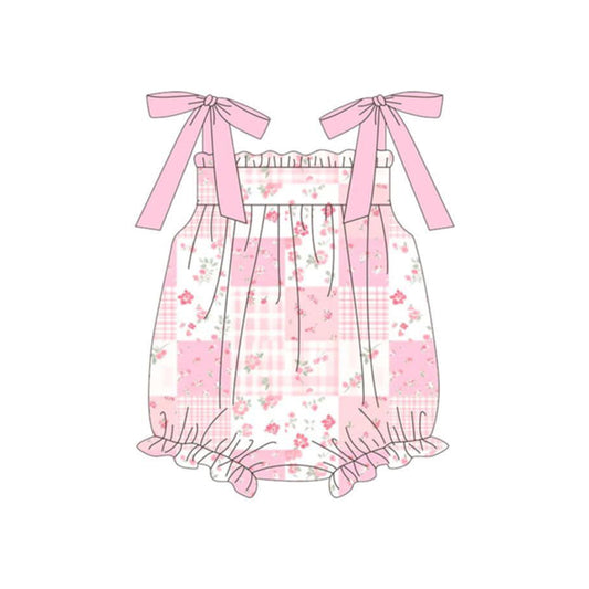 Pink floral print toodle girl summer romper preorder