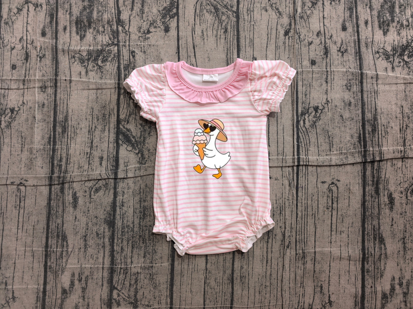 Embroidery Goose print toodle girl summer romper preorder