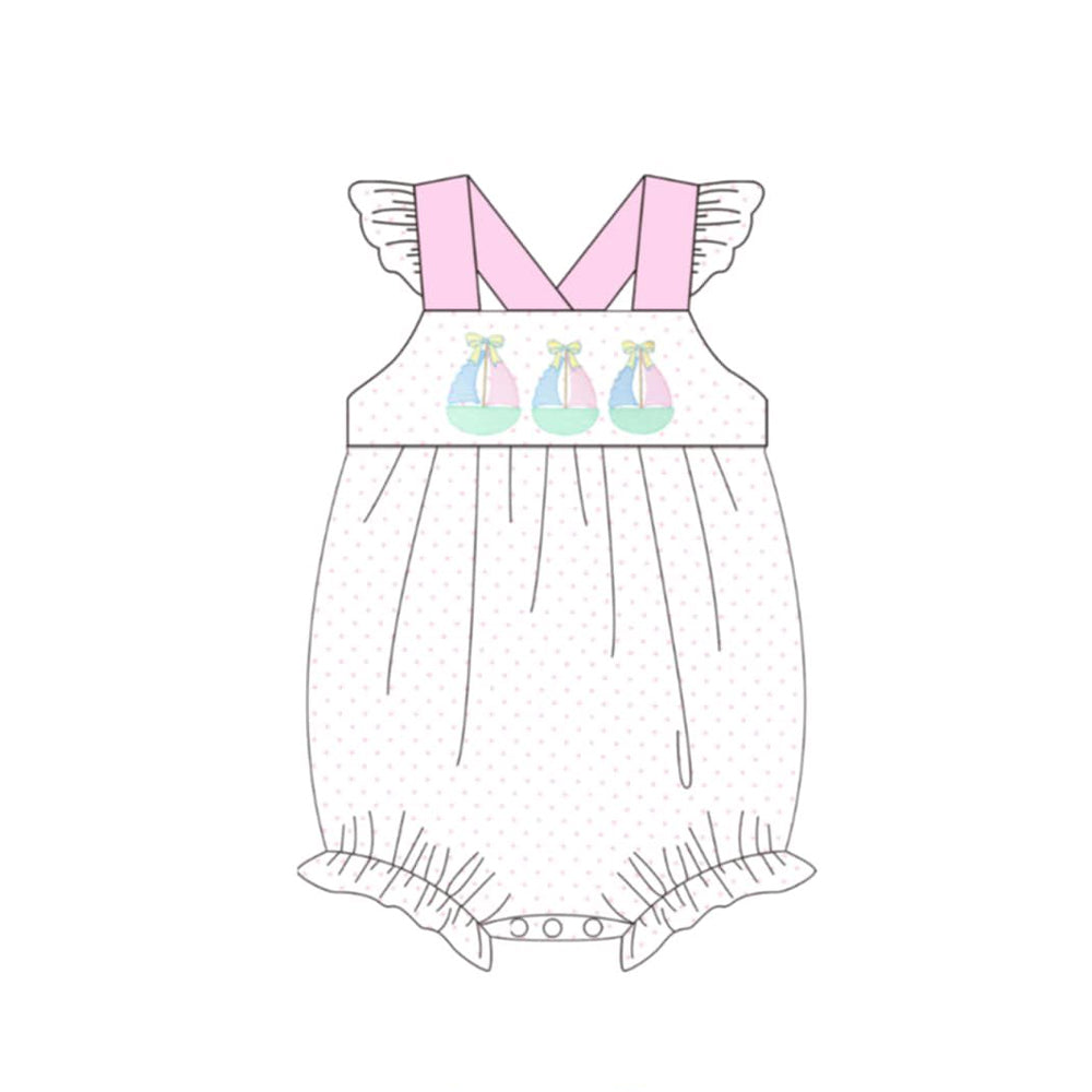 Sailboat print toodle girl summer romper preorder