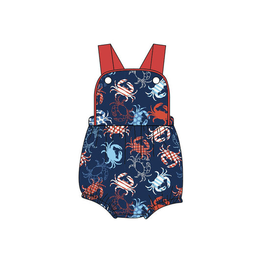Crab print toodle boy summer romper preorder