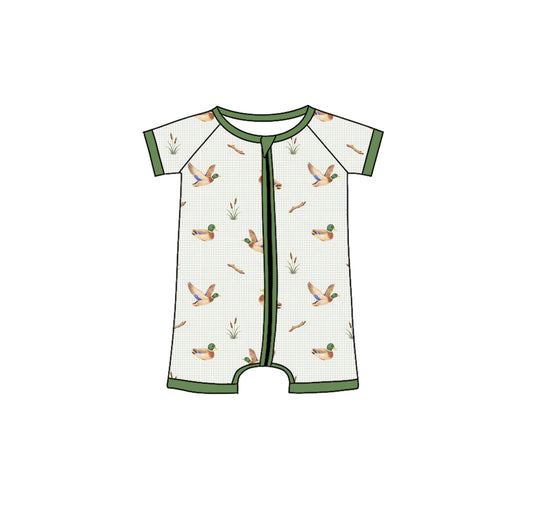 Mallar duck print toodle boy summer romper preorder