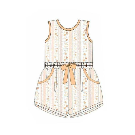 Yellow flowers print toodle girl summer romper preorder
