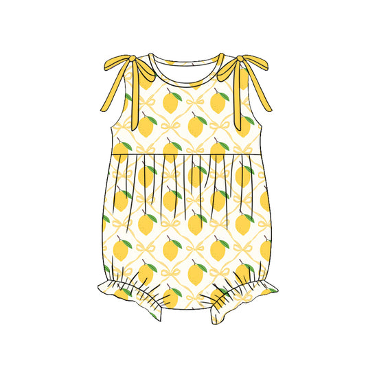 Lemon print toodle girl summer romper preorder
