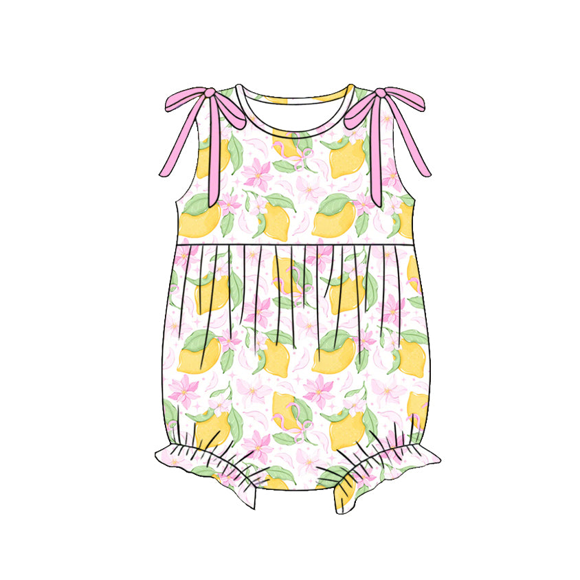 Lemon print toodle girl summer romper preorder