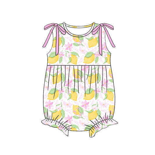 Lemon print toodle girl summer romper preorder