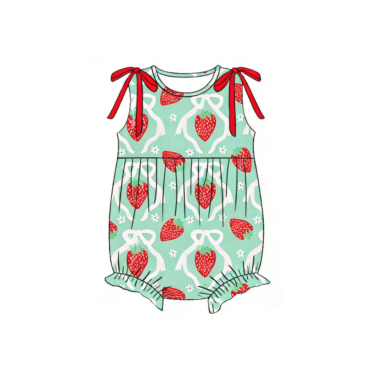 Strawberry print toodle girl summer romper preorder
