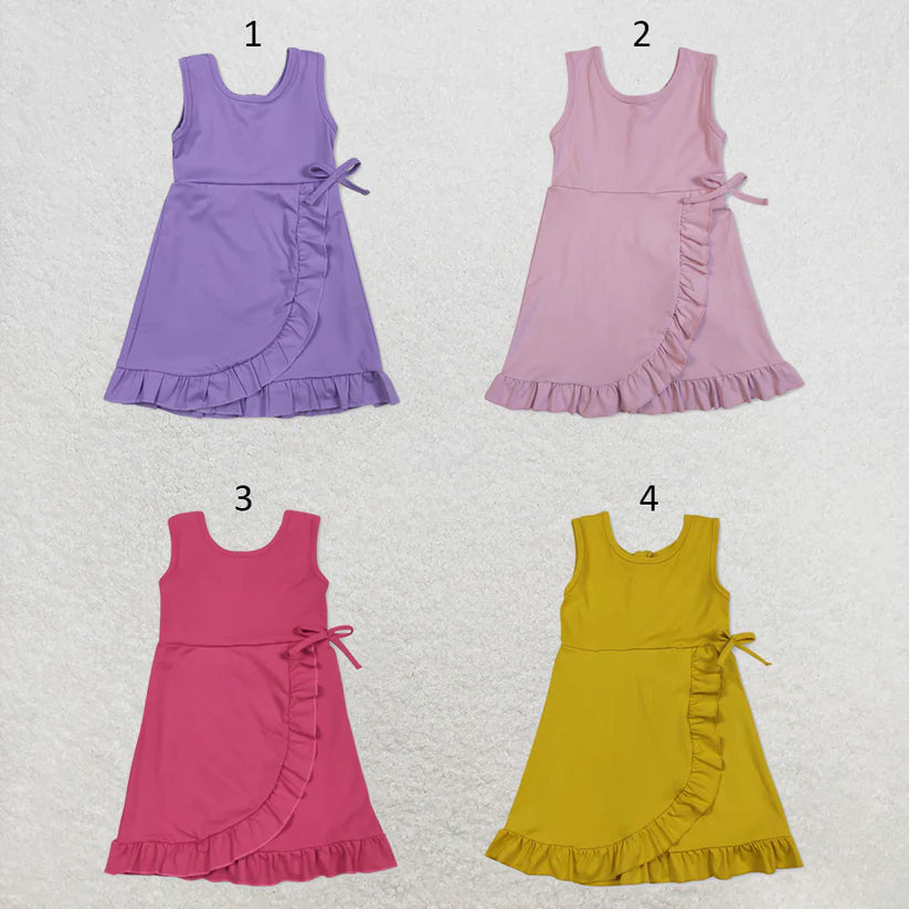 Yellow color baby girls yoga dress