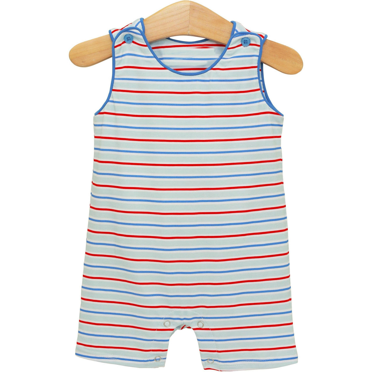 Red blue stripes color toddle boy summer romper preorder