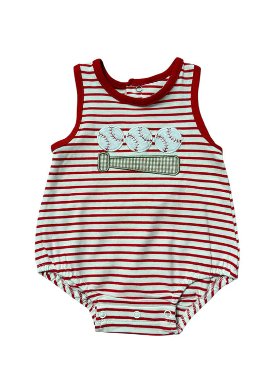 Baseball design toddle boy summer romper preorder