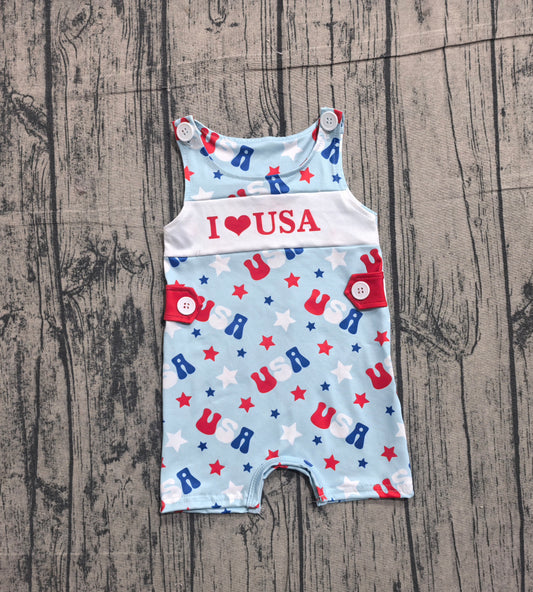 I love USA toddle boy summer romper preorder