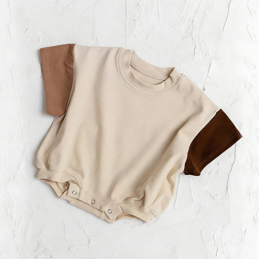 Khaki color infant baby girl summer romper preorder