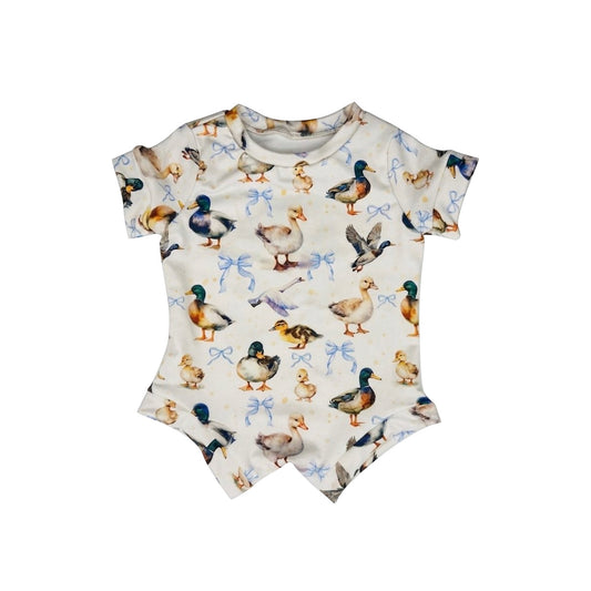 Duck print infant baby summer romper preorder