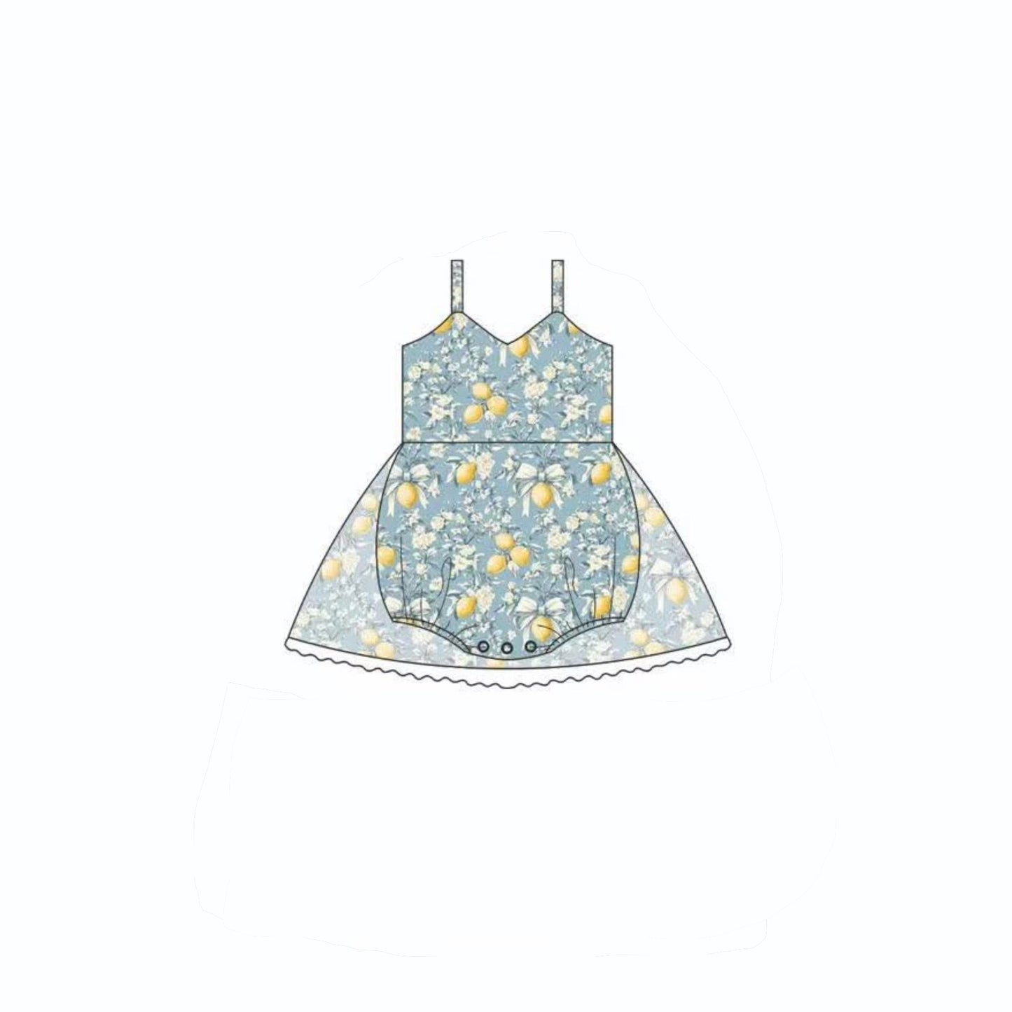Lemon print infant baby girls summer romper preorder