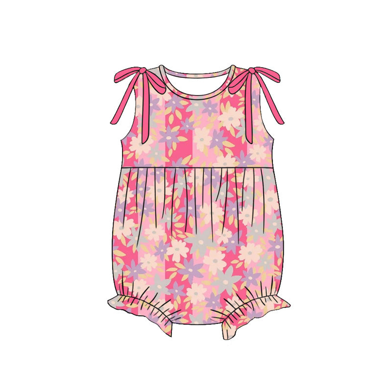 Flowers print infant baby girl summer romper preorder