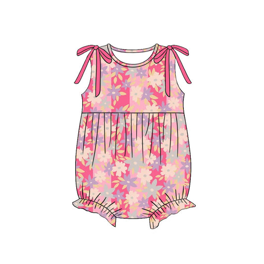 Flowers print infant baby girl summer romper preorder