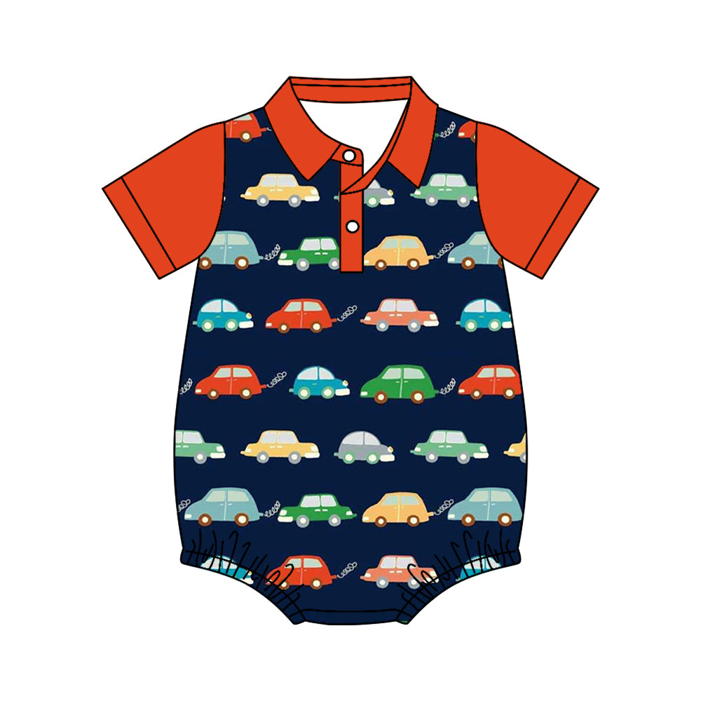 Toddle baby boy colorful cars design summer romper preorder