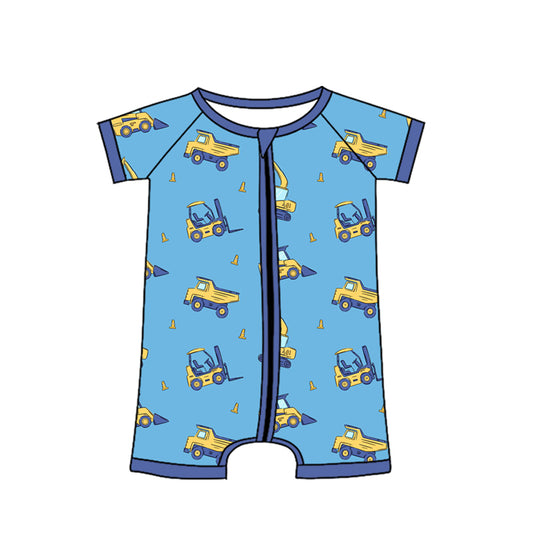 Toddle baby boy fork lift truck design summer romper preorder