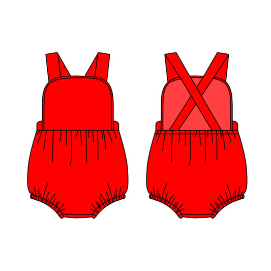 Toddle baby girl red color romper preorder