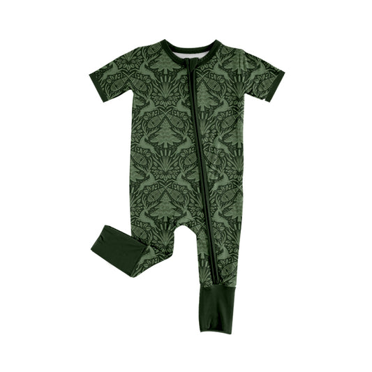 Toddle baby boy deer animal print zip romper preorder