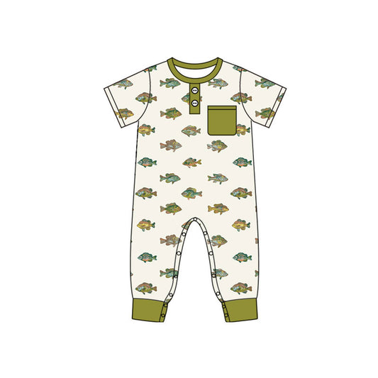 Toddle baby boy fish print short sleeve romper preorder
