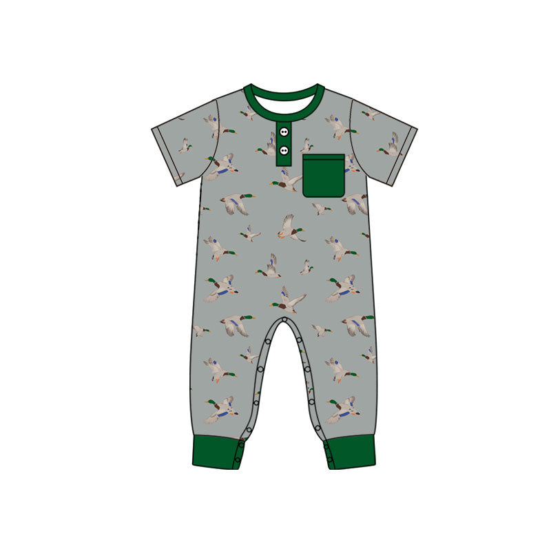 Toddle baby boy mallard duck print short sleeve romper preorder