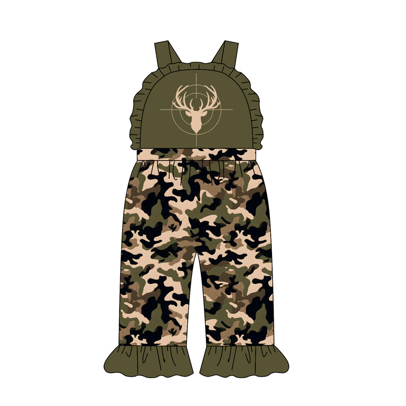 Deer camo design girls summer  jumpsuit preorder