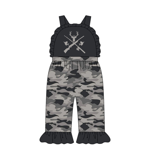 Deer grey camo design girls summer  jumpsuit preorder
