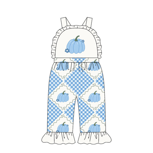 Blue pumpkins design girls summer jumpsuit preorder