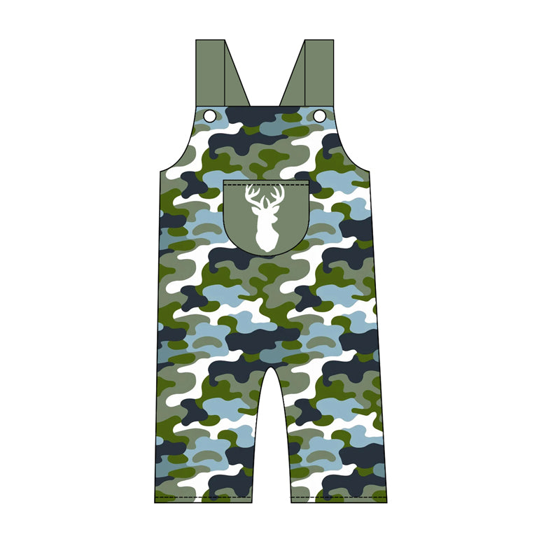 Deer green camo design boy summer  jumpsuit preorder