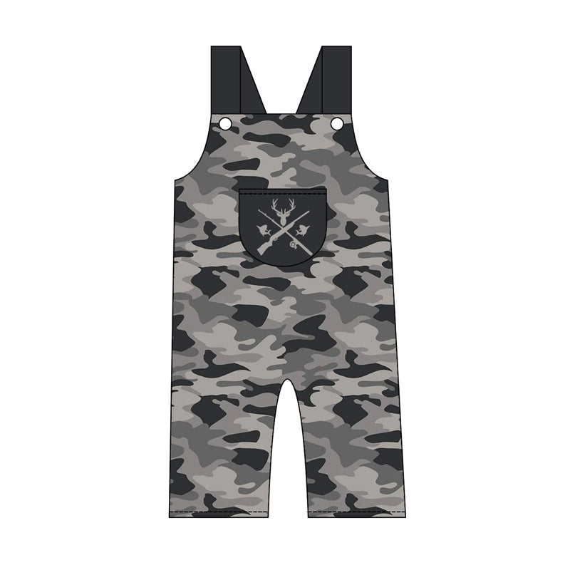 Deer grey camo design boy summer  jumpsuit preorder