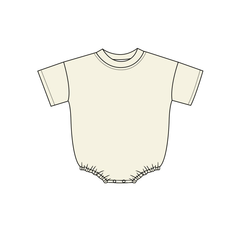 Toddle baby short sleeve cream color romper preorder