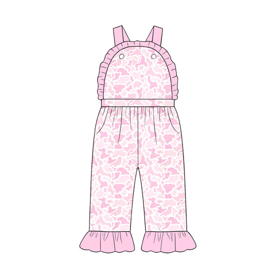 Toddle baby girl pink camo jumpsuit preorder