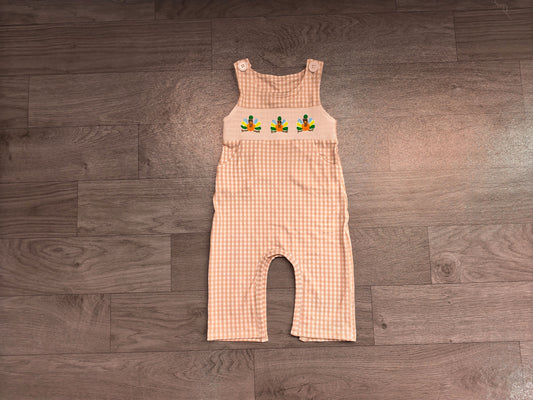 Toddle baby boy thanksgiving turkey smocked romper preorder