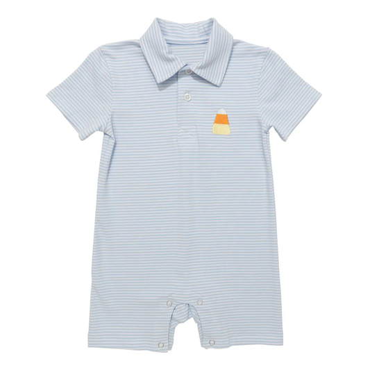 Toddle baby boy short sleeve Halloween candy corn design romper preorder